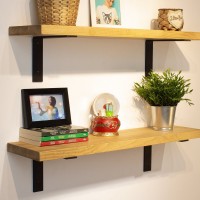 Custom Size Shelf with L Metal Brackets, Heavy Duty Shelf for Kitchen, Bathroom and Livingroom, Metal Brackets and Hardware Included