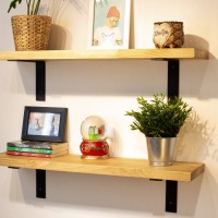 Custom Size Shelf with L Metal Brackets, Heavy Duty Shelf for Kitchen, Bathroom and Livingroom, Metal Brackets and Hardware Included