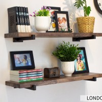 Minimalist Modern Shelf | Square Tube Bracket | Kitchen Coffee Bar Bathroom Living Room Shelf | Custom Wooden Wall Shelf | Hardware Included