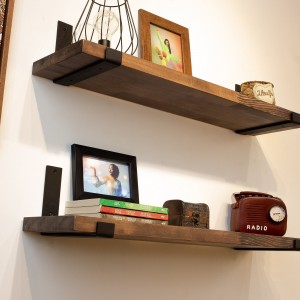 Modern Floating Shelves with Metal Brackets, Wooden Custom Size Floating Shelves,  Floating Shelf Kitchen ,  Bathroom, Heavy Duty Shelf