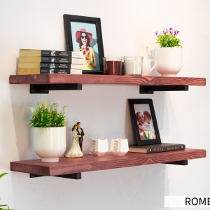 Square Tube Bracket Shelf | Kitchen, Coffee Bar, Bathroom, Living Room Organizer | Custom Wood Wall Shelf | Hardware Included